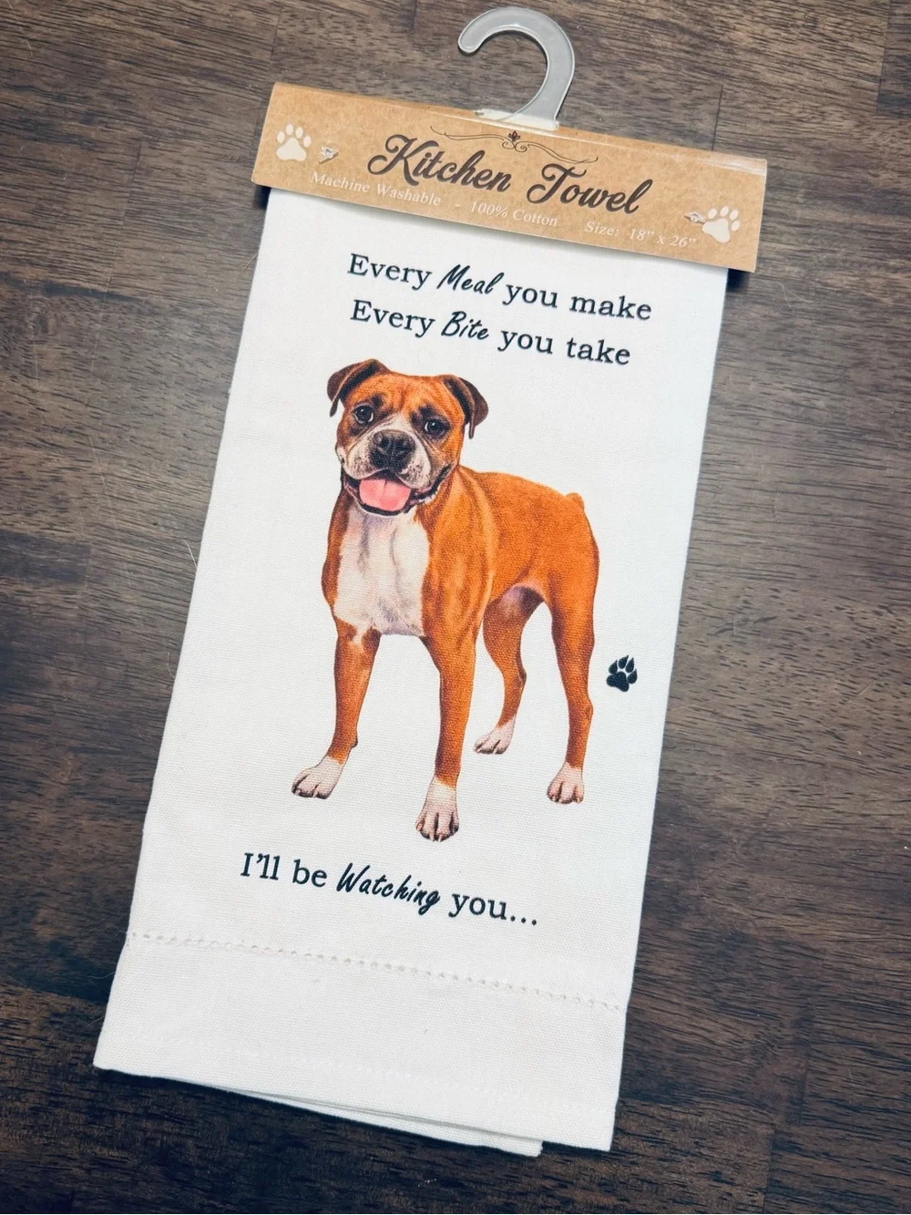 Boxer Dog Graphic Kitchen Dish Towel Tea Towel
